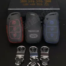 Только красный кожаный чехол ключи от машины швейные рук ключа автомобиля чехол для HYUDNAI MISTRA IX35 IX25
