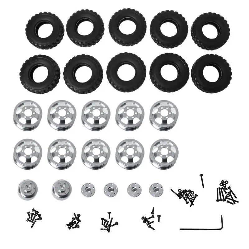 

WPL 1/16 WPL 6WD B16 B36 JJRC Q60 Metal Six Wheel Drive Hub With Tire RC Car Frame Spare Parts Accessories