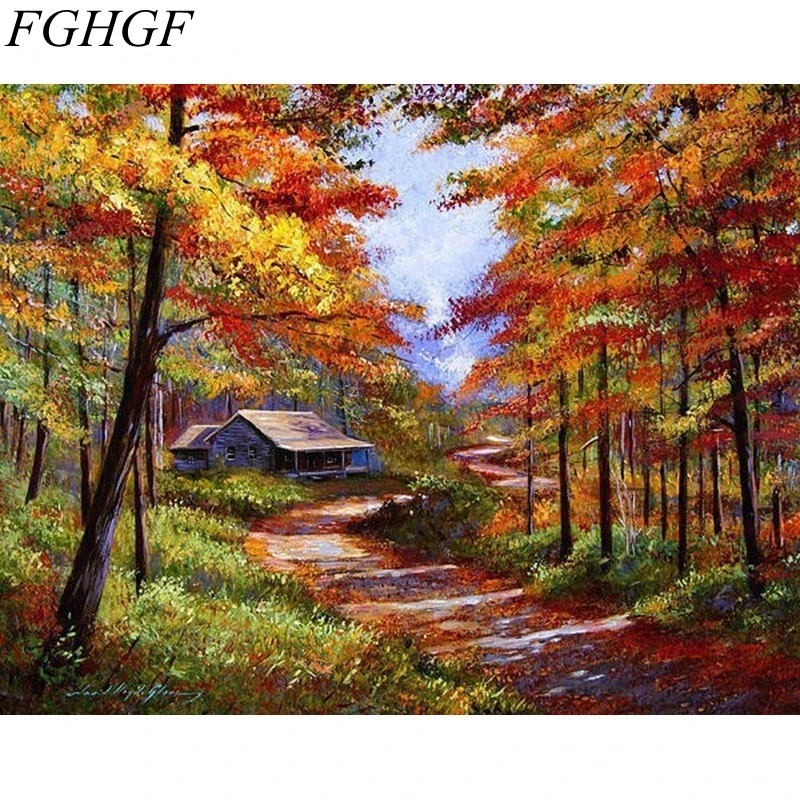 FGHGF без рамки воздушный шар DIY живопись по номерам пейзаж раскраски набор для