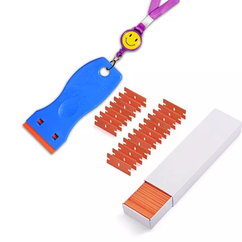 

EHDIS 100pcs Vinyl Car Wrap Double Edged Razor Blade With Razor Scraper Glass Cleaning Carbon Film Squeegee Sticker Tool Kit