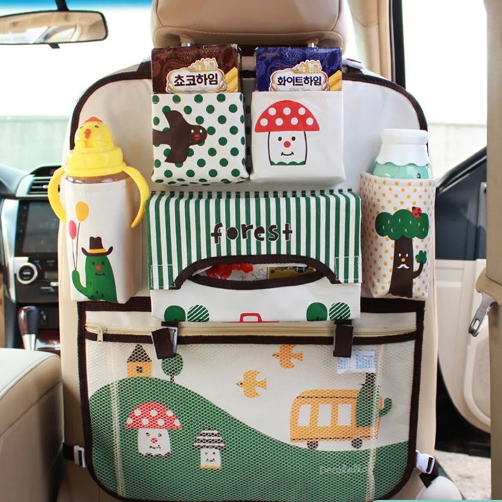 

Carton Car Seat Back Storage Stowing Car Organizer Tidying Truck Auto Interior Accessories Automobile Hang Bag for Baby Kids