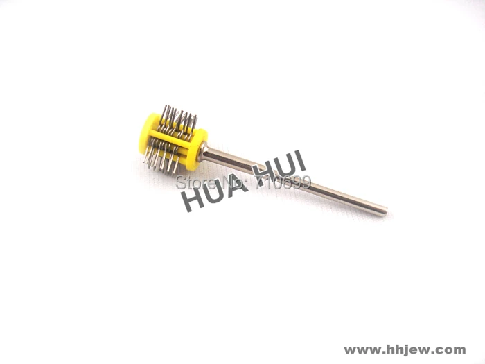 

FREE SHIPPING Matt Pro-Texturning Brushes ,Yellow color , wire dia : 045mm , jewlery making tools , matt wire brushes