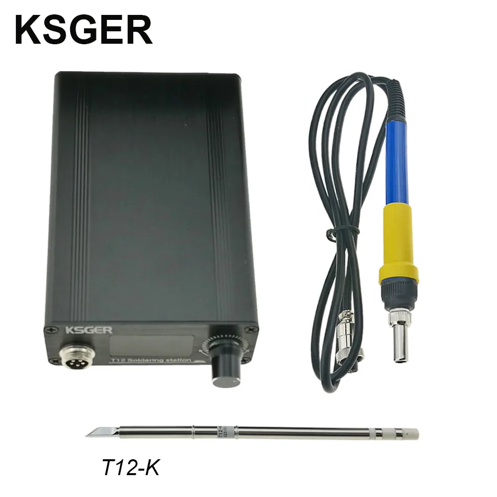 KSGER T12 паяльная станция V2.0 STM32 OLED цифровой регулятор температуры Электрический паяльник Stings T12-K B2 BC2 D24 наконечники - Цвет: SET 1