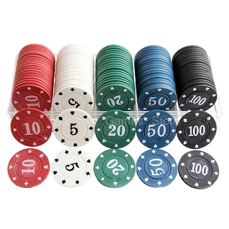 100個のポーカーチップ格安セットポーカーチップカジノゲームトークンプラスチック製の交渉pockerチップ Poker Chip Set Set Pokerpoker Set Aliexpress