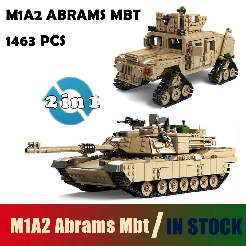 

Joyyifor Compatible with legoingly Kazi Military M1A2 Tank Collection Series Trans Toys 1:28 ABRAMS MBT HUMMER Model kits Blocks