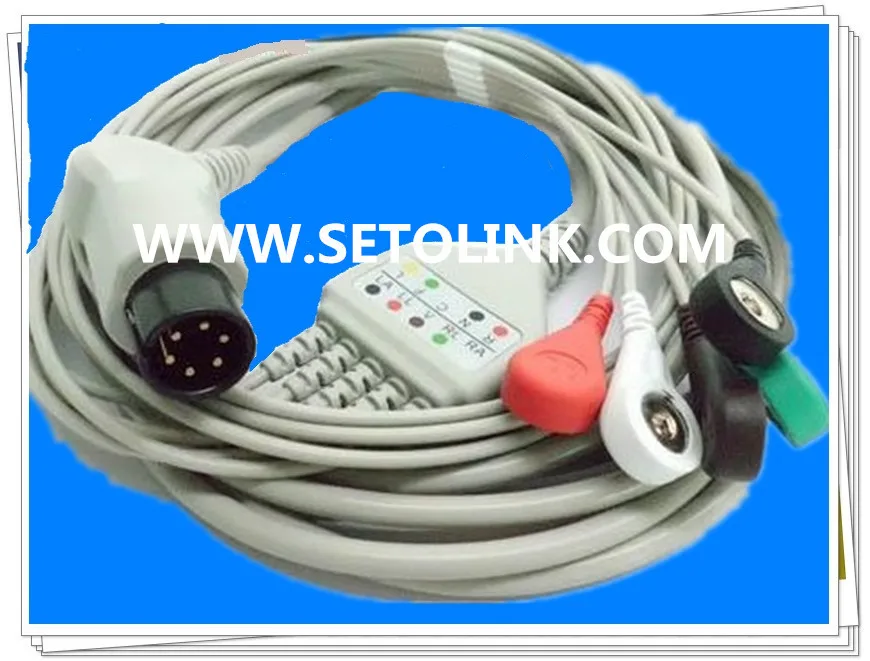 

6 PIN NORMAL USED ECG CABLE FOR PATIENT MONITOR AHA EKG PROBE FOR MANY DIFFERENT MONITORS
