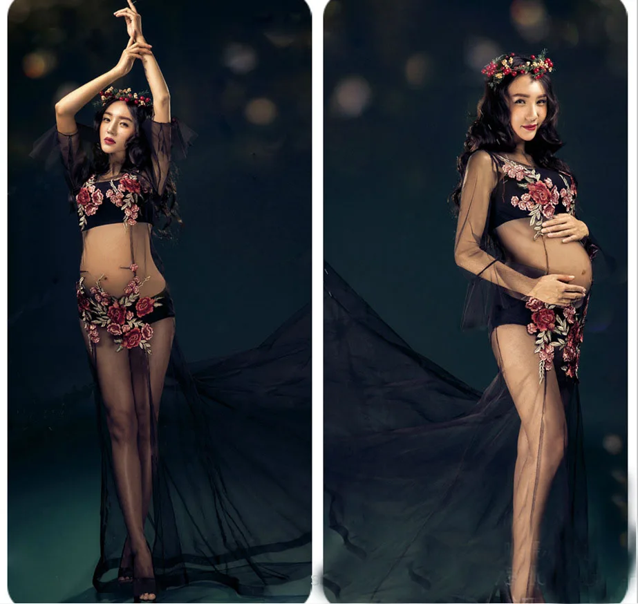 Maternity Photography Props Pregnant Photo Shoot Long Dress For Pregnancy Maternity Clothes For Women