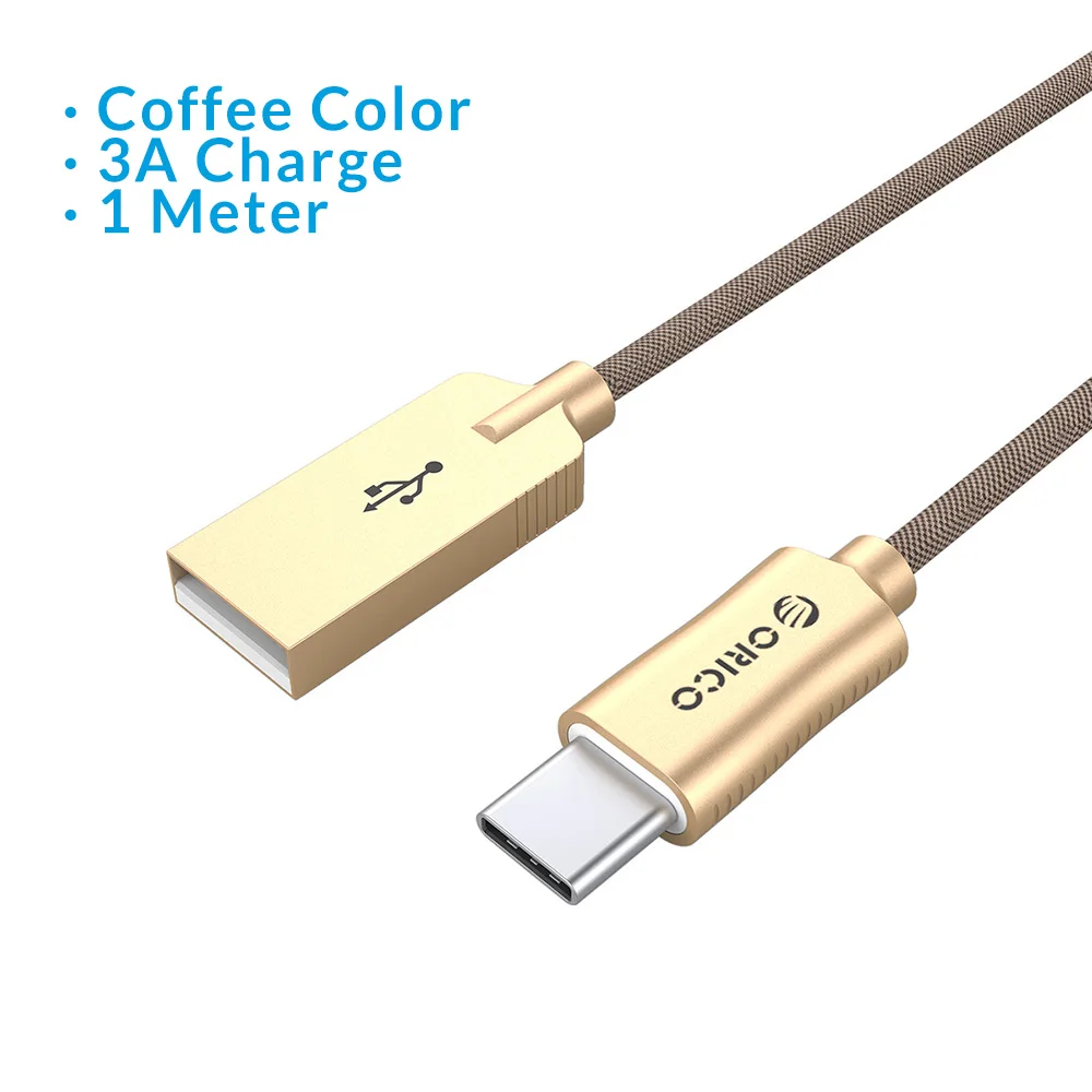 ORICO HCU usb type C кабель 3 фута 100 см 2,4 A кабель для быстрой зарядки для huawei - Color: Coffee HCU