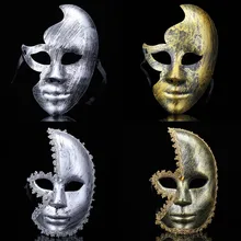 Нарядное платье Вечерние Античное золото Серебряные стразы Мужчины Женщины Половина маска для лица Мужской и женский маскарад маска со стразами