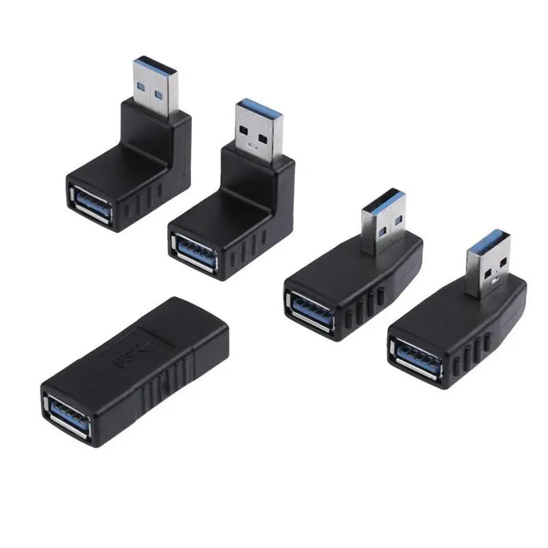5 in 1 USB 3.0 A Male to Female 90 Degree+Straight Angled Adapter Connector Angle Extension Extender Set | Обустройство дома