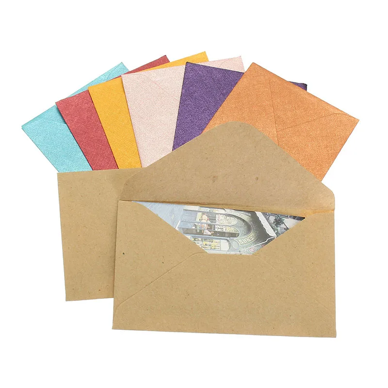 50 шт./лот 5 цветов Craft Бумага конверты Винтаж Европейский стиль конверт для Свадебная вечеринка пригласительная Открытка Скрапбукинг