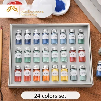 

Natural mineral pigments 24/72 color Chinese painting pigments Thangka fresco oil painting art supplies