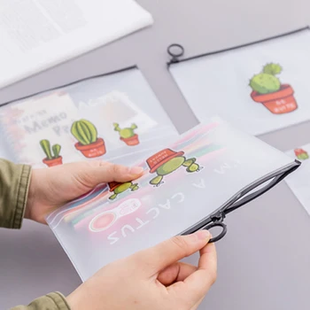 

Cute cactus file ladies storage bag transparent travel makeup bag travel toiletry zipper pouch cosmetic bath bag