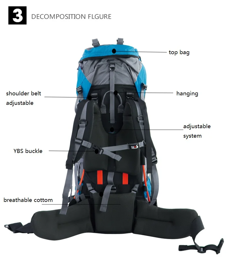 85L открытый альпинистский мешок спортивная сумка водонепроницаемый дорожный рюкзак походные рюкзаки альпинистская сумка спортивный рюкзак+ дождевик