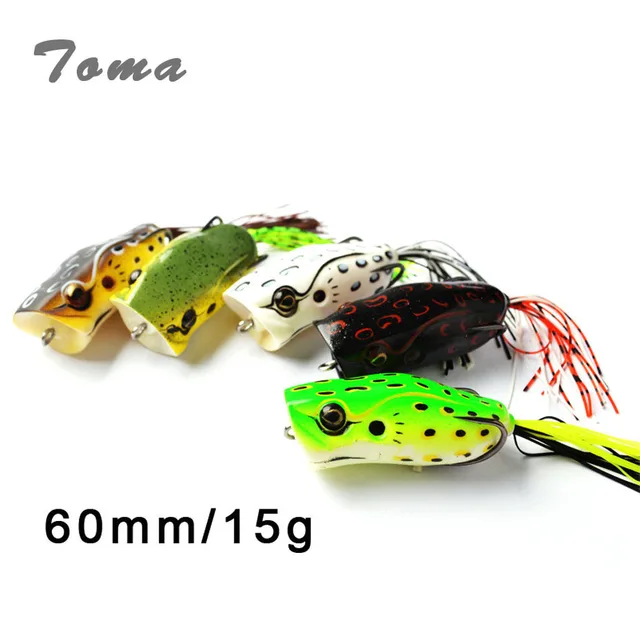 TOMA 1pcs Frog Insect Fishing Lure Snakehead 55mm 60mm Plastic Artificial  Soft Bait Frog Lures Topwater Fishing Tackle