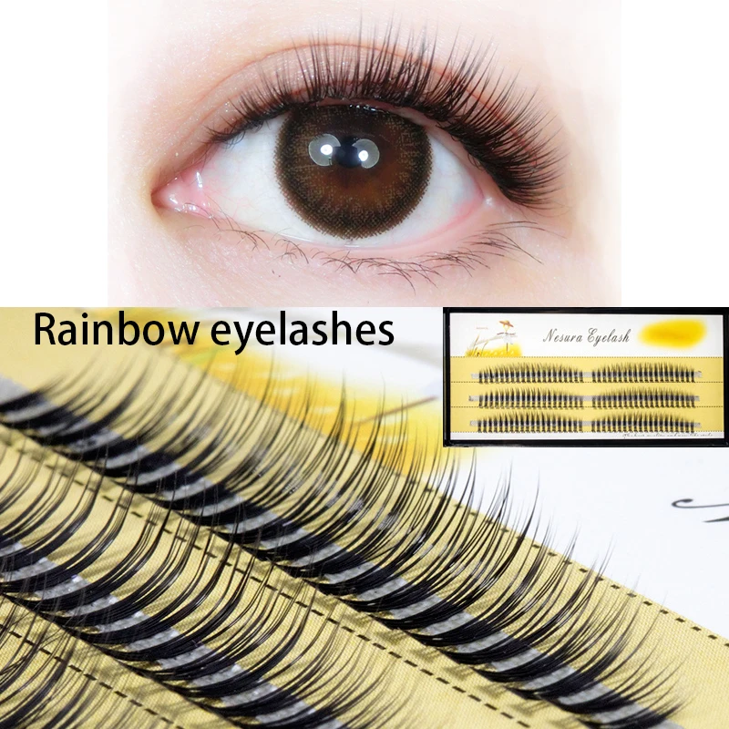 

QSTY Rainbow False Eyelashes Fake Lash Extensions maquiagem Mink Individual Lashes beauty Cosmetic Make Up Tools
