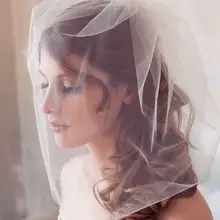 Высокое качество фаты глава длинные тюль фата на мантилья срезанный край плеча длина фата V832