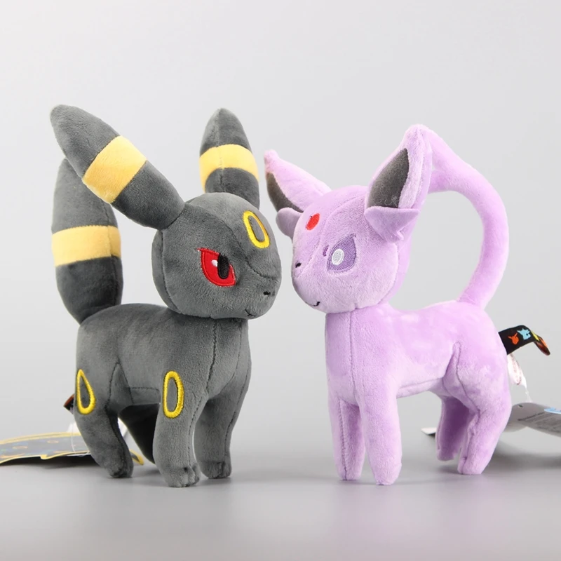 Супер качество 2 стиля стоя Umbreon& Espeon Плюшевые игрушки Мягкие животные милые мягкие игрушки " 20 см детский подарок