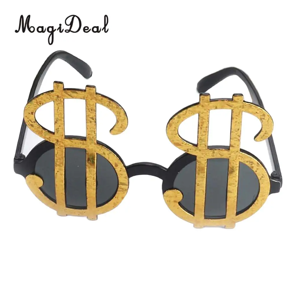 Fashion Golden Shiny Dollar Signs Costume Eye Glasses Money Sunglasses Fancy Dress Party Photobooth Eyewear