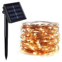 Светодиоды Led Солнечный Свет Фея полосы лампы 10 м 20 м Открытый Водонепроницаемый праздник свадьба, рождество, год
