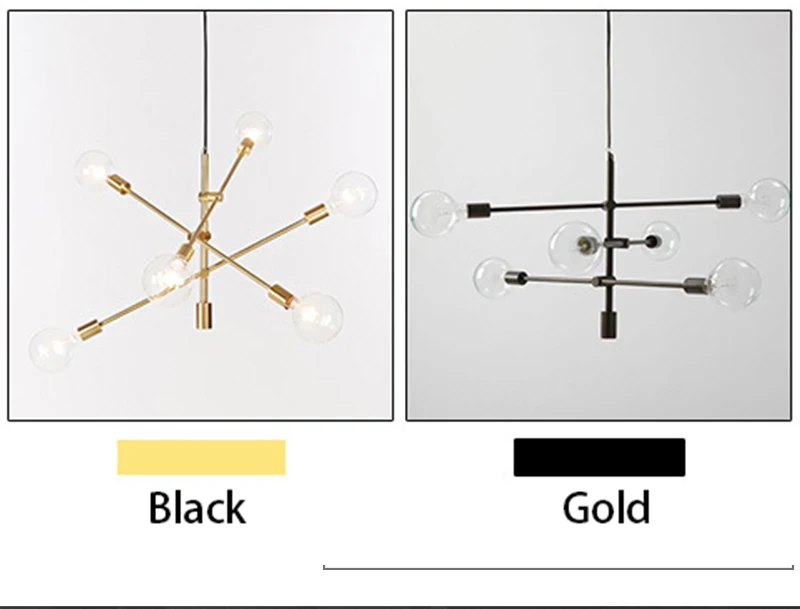 Современные подвесные светильники, скандинавские подвесные лампы, Черное золото, E27 светодиодный светильник, подвесная потолочная лампа, подвесные лампы