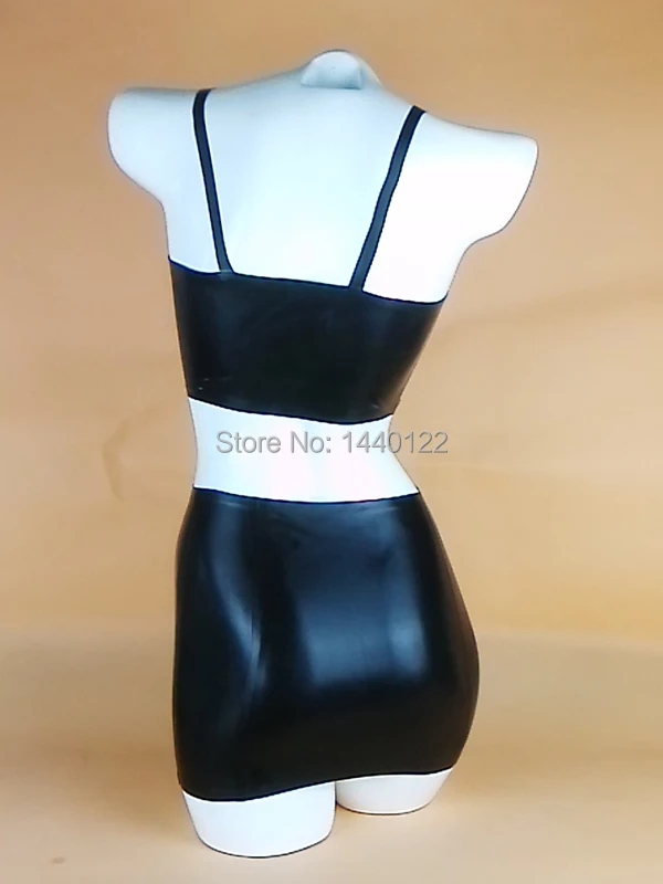 Женский, черный сексуальный латекс топ и мини-юбка натуральный каучук Клубная одежда для взрослых Плюс Размеры Лидер продаж настроить сервис