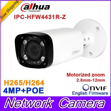 2016 Dahua IPC-HFW4431R-Z 2.8mm ~12mm varifocal motorized lens network camera 4MP IR ip camera POE cctv camera