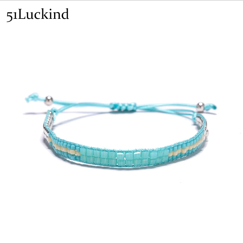 

Boho Ethnic Hand Braided Rope Hippie Bracelet Small Acrylic Beads Adjustable Braslet For Women Girls Hand Jewelry Accessories