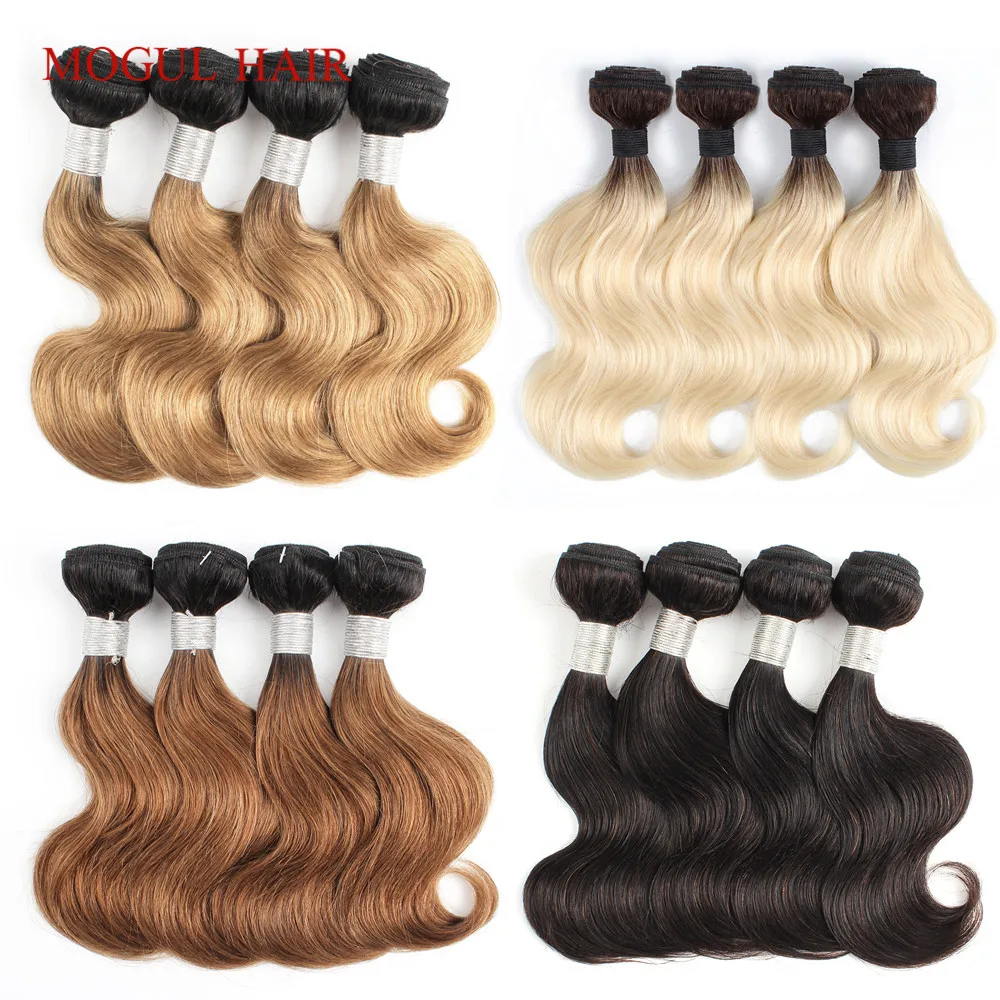 MOGUL HAIR 4 Bundles 50g/pc T 1B 27 Dark Root Honey Blonde 1B 613 Natural Black Brazilian Body Wave Remy Human Hair Bundles MOGUL HAIR 4 Bundles 50g/pc T 1B 27 Dark Root Honey Blonde 1B 613 Natural Black Brazilian Body Wave Remy Human Hair Bundles