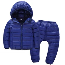 Children Goose Down jacket for Boys and Girl Autumn Winter Children Lightweight Warm Baby kid clothes 2-5years Set Pants Clothig kid clothes sets children winter autumn tracksuit thick jacket hoodie pants for boys girls warm suit set in stock