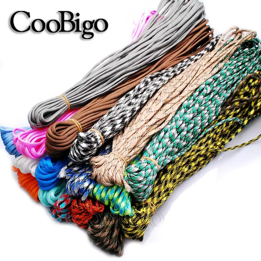 

50FT Pick 54 Colors CAMO Paracord Bracelet Parachute 550 Cord Rope Type III 7 Core Strand Buckle Outdoor Hiking Camping #S0021