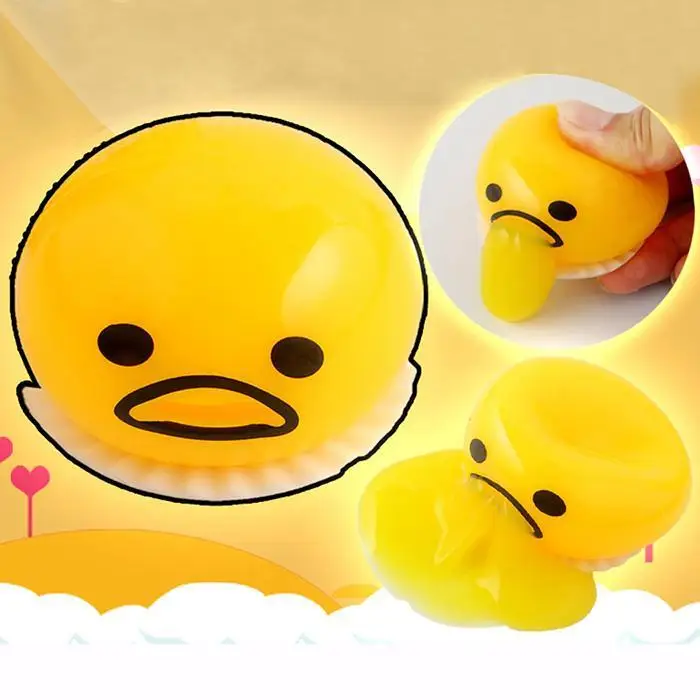 Милый мультфильм яйцо ручной зажим от стресса, желтая декомпрессионная игрушка более 6 лет
