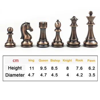 LARGE 4 3/8" King Copper & Gold Finish Staunton Chess Men Set NO board LARGE 4 3/8" King Copper & Gold Finish Staunton Chess Men Set NO board