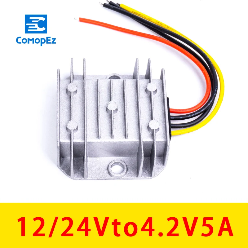 

12 V 24 V to 4.2 V 5A Step-Down Module Waterproof Converter Car Power Supply 12V 24V Inverter to 4.2V DC Converter