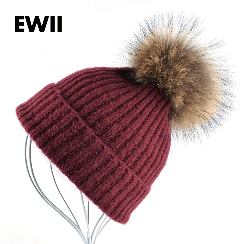 

women winter knitted hats girl solid beanie wool hat skullies woman beanies cotton cap gorro new thick female caps gorros