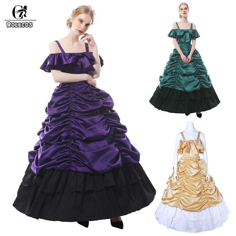 

ROLECOS Women Lolita Dresses Long Victorian Dress Renaissance Medieval Party Princess Costume Gothic Lolita Dress for Women