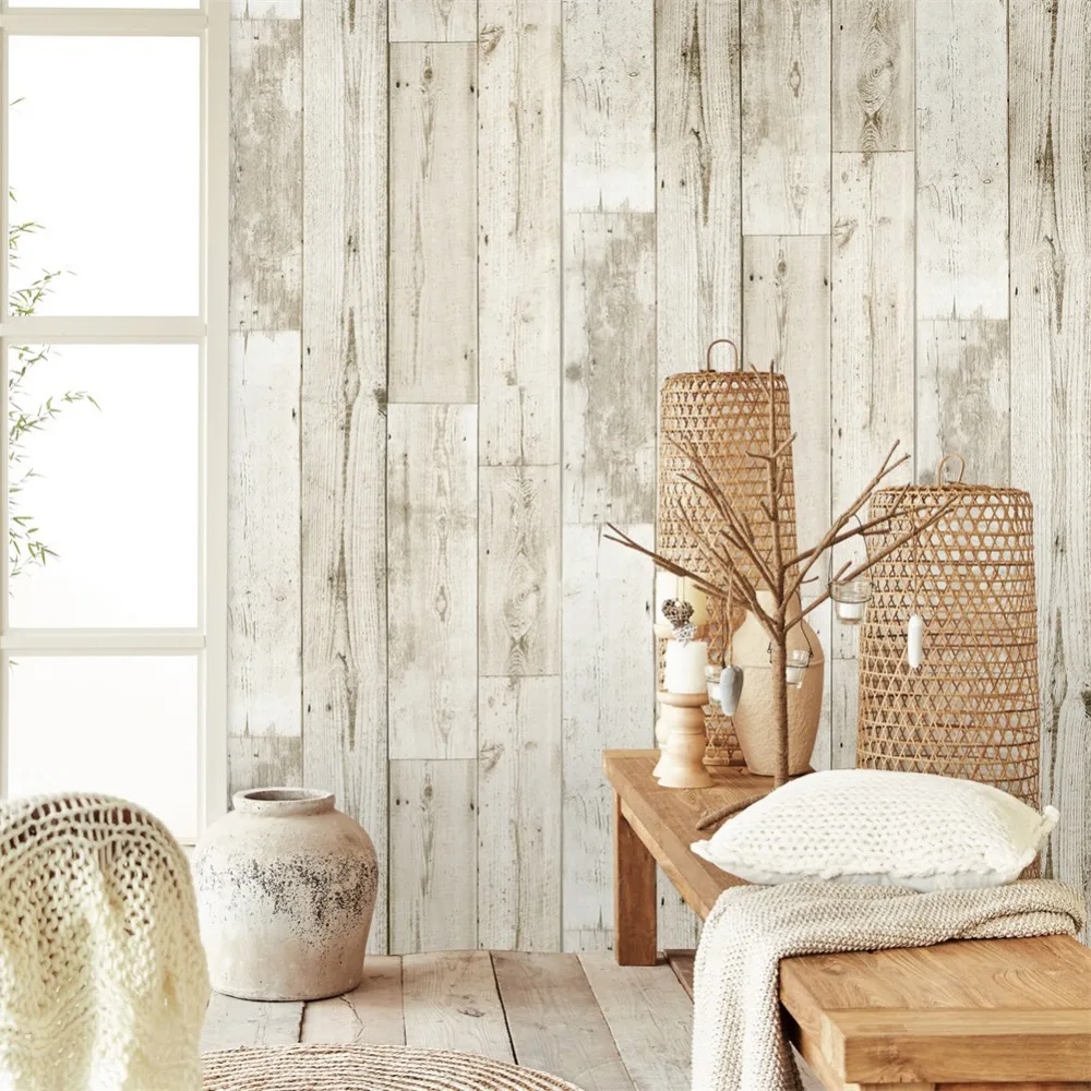 HaokHome 3d Vintage Faux Wood Panel Wallpaper Rolls self adhesive StickerBrown Contact paper Bedroom Living room Wall Decoration HaokHome 3d Vintage Faux Wood Panel Wallpaper Rolls self adhesive StickerBrown Contact paper Bedroom Living room Wall Decoration