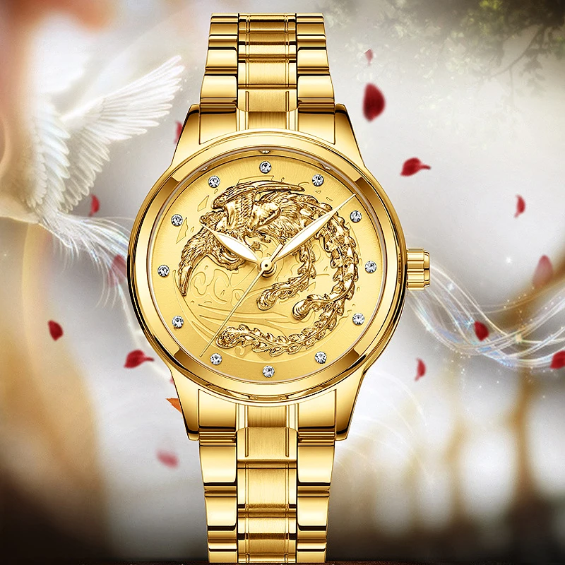 

Gold Women Watch Rhinestone Dress Quartz Watch Ladies Top Brand Luxury Crystal Female Wrist Watch Girl Clock Relogio Feminino
