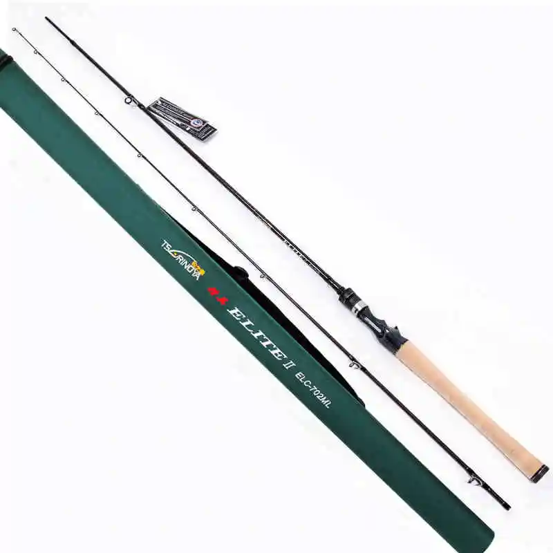 

Tsurinoya carton rod 2.13M Two Sections Bait Casting Fishing Rod ML Power Lure Rod with FUJI Guide Ring Extragreen ELC 702ML