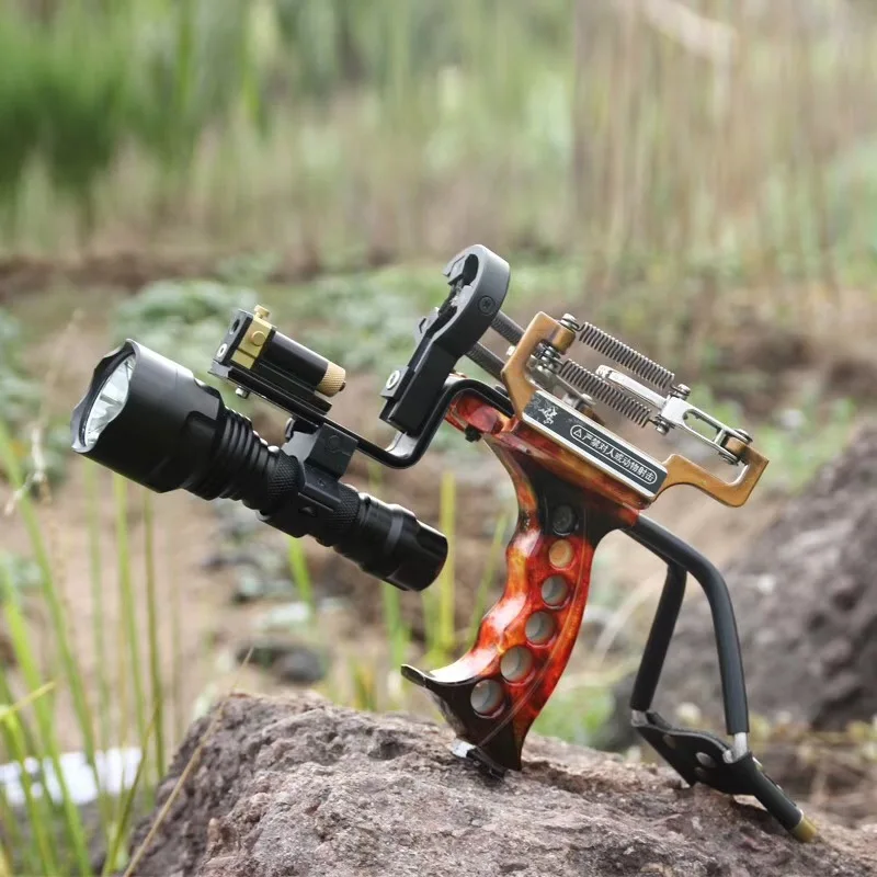 

With Spring Adjustable Hunting Laser Slingshot High Velocity Catapult Slingshots Most Powerful Profesional Outdoor Slingshots