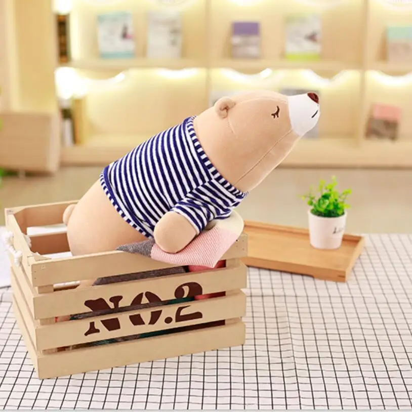 45 cm niños juguete animal de peluche cojín super suave felpa del oso polar peluches almohada animales de juguete niños cumpleaños Navidad GIF