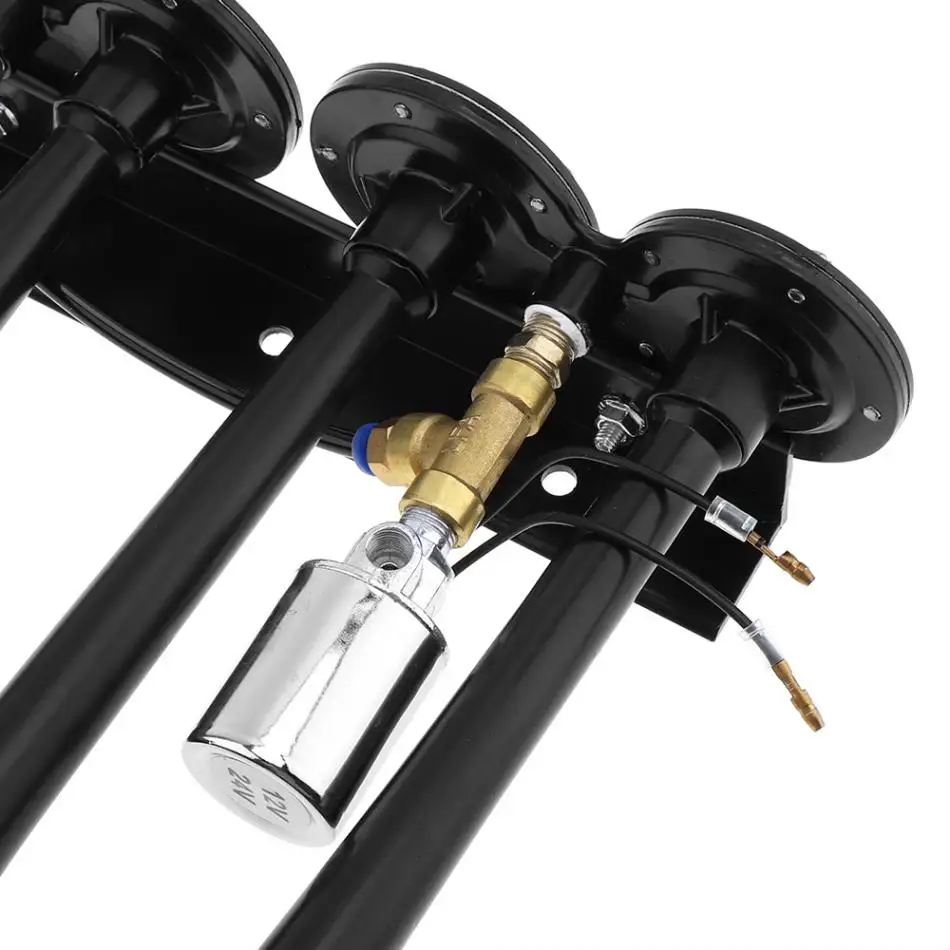  12V/24V 185dB Car Air Horn Super Loud Four Trumpet Compressor for Auto Car Vehicle Truck Train Boat
