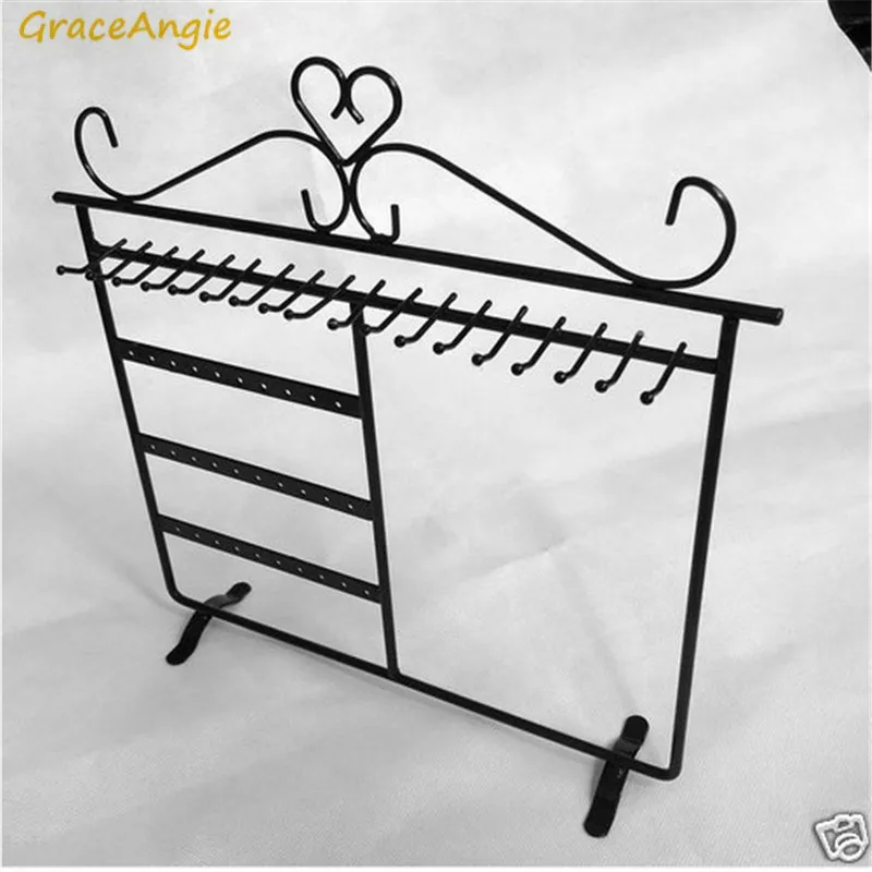 GraceAngie 1PC Black Color Iron Metal Jewelry Display Organizer Stand