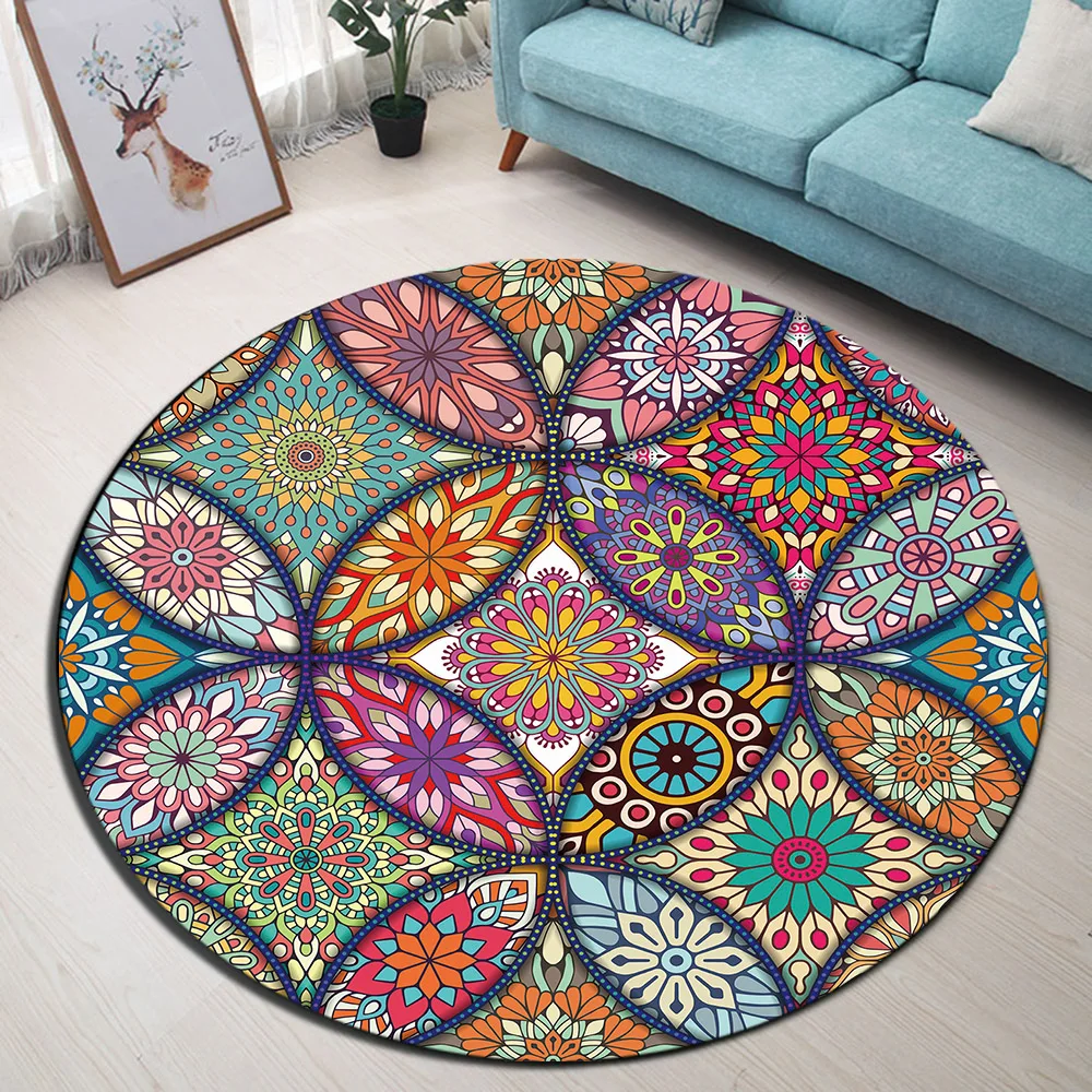 Круглый Детский ковер LB Mandala для детской комнаты домашняя гостиная напольные