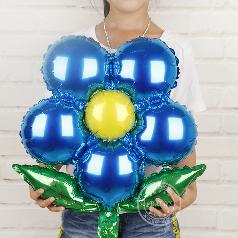 1pc 18inch birthday flower balloon five petals flower Foil balloons Wedding favors and gifts birthday party decorations globos - Цвет: 1pc Blue