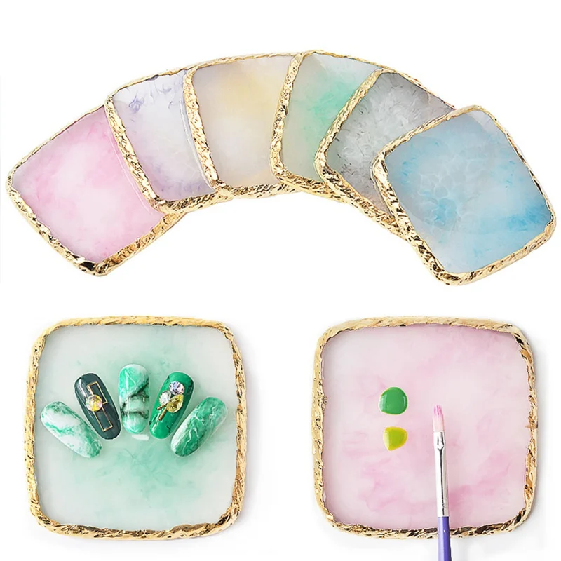 

1PCS Practice Board Natural Resin Varnish Color Shelf Manicure Tool Color Display Palette Pallet False Nail Art Gel Polish
