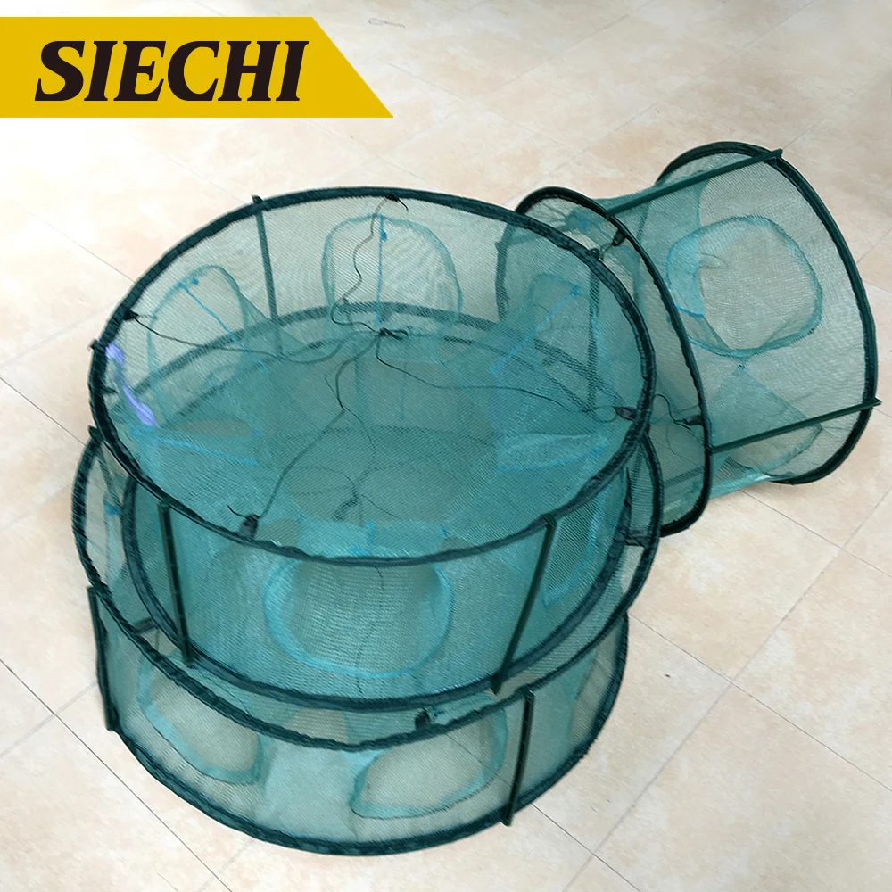 SIECHI 5/6/7 отверстий Складная портативная Шестигранная рыболовная сеть