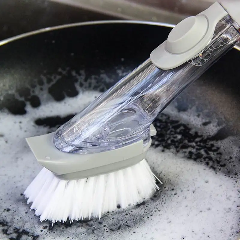 Kitchen Cleaning Brush Washing Dishes Sponge Scrubber Long handled Pot