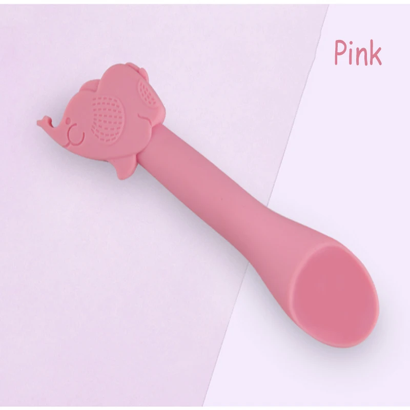 

Baby Utensils Safety Silicone BPA Free Silicone Spoon Infant Tableware Learning Feeding Dishes For Kid