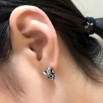 

Dark night workshop 925 sterling silver oxidized black geometric square earrings Circle minimalist earrings accessories Girls